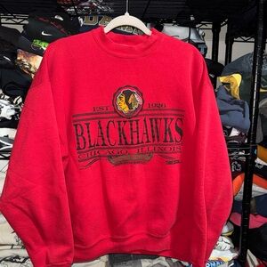 Vintage 1992 Trench Chicago Blackhawks NHL Crewneck Size Xl